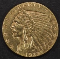 1929 $2.5 GOLD INDIAN CH BU