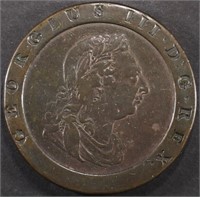 1797 GREAT BRITAIN 2 PENCE XF