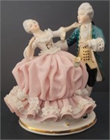 Vintage Dresden Porcelain Lace Dancing Couple
