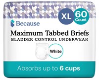 Because Adult Incontinence Tabbed Briefs Unisex