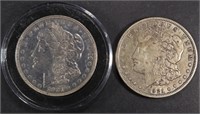 1921(XF/AU,POLISHED) & 1921(VF) MORGAN DOLLARS