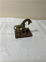 Brass giraffe sculpture