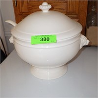 CERAMIC SOUP TUREEN W/ SPOON