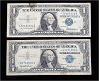x2- $1 Star note silver certificates, series of