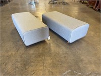 Poppin Block Party Lounge Bench Grey 2pc