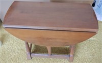 Antique Fold Out Table Round Solid
