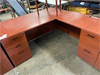 Cherry L-Shape Desk with Right Return
