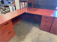 Cherry L-Shape Desk with Left Return