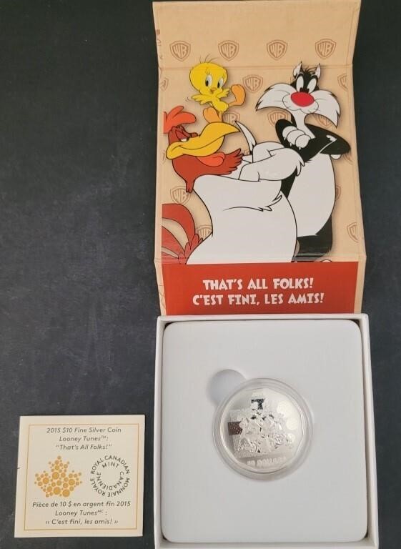 $10 9999 Silver Looney Tunes "That's All Folks"