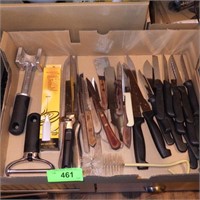 KNIVES, HAND MIXER, CHEESE SLICER, MEAT TENDERIZER