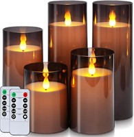 Homemory Gray Flickering Flameless Candles  Batter