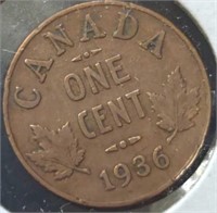 1936 Canadian penny