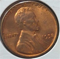 Uncirculated 1958 Lincoln wheat penny