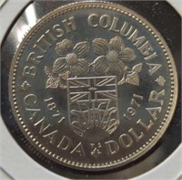 Uncirculated 1971 Canadian dollar, British