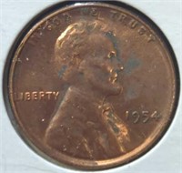 Uncirculated 1954 Lincoln wheat Penny