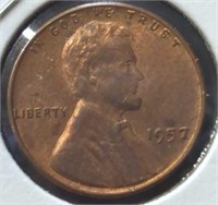 Uncirculated 1957 Lincoln wheat penny