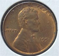 Uncirculated 1951 Lincoln wheat Penny