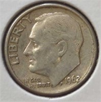 Silver 1962 d. Roosevelt dime