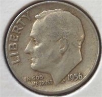 silver 1956 Roosevelt dime