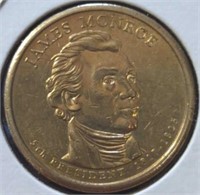 AU James Monroe, US presidential $1 coin