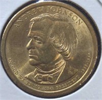 AU Andrew Johnson, US presidential $1 coin