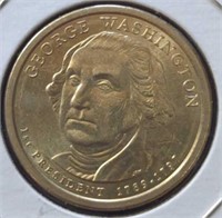 AU George Washington, US presidential $1 coin