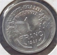 1941 French coin