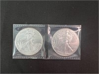 Two 2022 Silver Eagle 1oz Coins