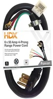 HDX 6’ 4-Prong Range Power Cord