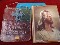 2 Religious Wall Hangings 7 x 9"