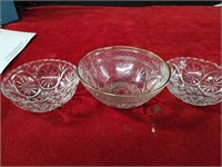 3 Small Vintage Glass Bowls