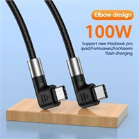 100W USB C To USB C Cable Double Elbow Fast Charge