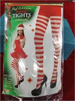 Red & White Striped Tights NIP Fits 5'-5.9