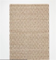 7'×10' Checkered Stripe Rug Brown