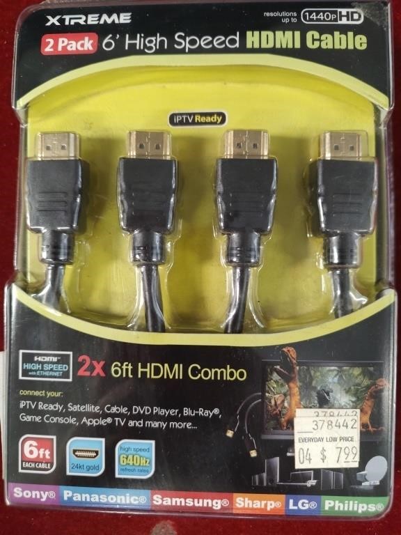 HDMI Cables - 2 Pack- 6 ft - NIP