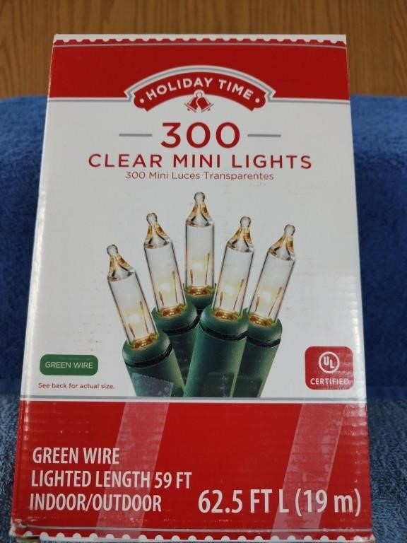 Holiday Time 300 Clear Mini Lights - 62.5 Ft -