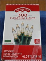 Holiday Time 300 Clear Mini Lights - 62.5 Ft -