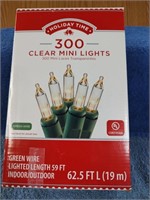 Holiday Time 300 Clear Mini Lights - 62.5 ft -