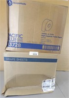 1 Case Jumbo Toilet Paper & Case Drape Sheets