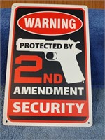 Metal Warning Protected by 2nd Amendment Security