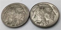2 Higher Grade Buffalo Nickels- 1937 & 37D