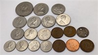 20 Canadian coins including 1979 dollar