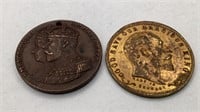 2 antique coronation tokens
