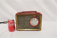 Vintage Crosley Red Tube Portable Radio ~ READ