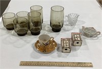 Misc lot w/ drink ware & shakers