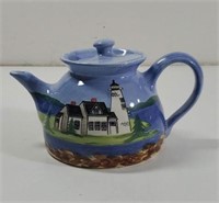 Vintage  Shard Pottery  Lighthouse  Tea Pot