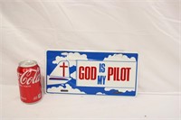 God Is My Pilot License Plate