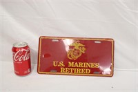 NIP U.S Marines Retired License Plate