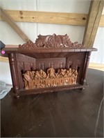 Wood carved the last supper scene
