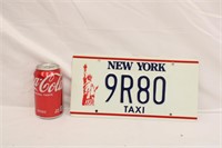 New York Taxi Cardboard License Plate